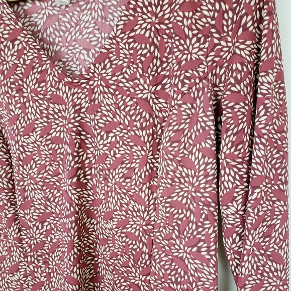 Isabella Bird Red Midi Dress 3/4 Sleeve V Neck M - Picture 3 of 5